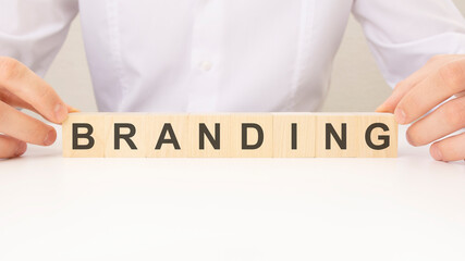 BRANDING word made with building blocks, business concept © Maks_Lab