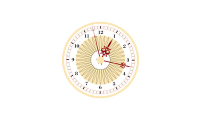 Vintage clock face. Retro clock watchface with roman numerals, ornate watch and antic watches design with compass. Antique elegant hour time clock. Isolated vector illustration icons set
