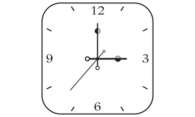 Clock icon in flat style, timer on color background. Vector design element