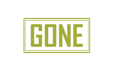 Gone gold stamp text on white