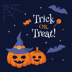 Halloween celebration trick or treat vector background design