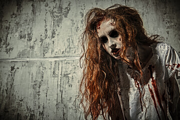creepy zombie woman