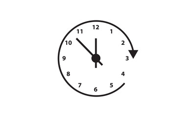 Clock icon in flat style, timer on color background. Vector design element