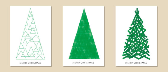 Weihnachtsgrußkarten in minimalem Stil - drei Varianten