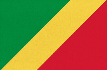 flag of Republic of Congo. National Congolese flag on fabric
