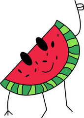 Ilustração de personagem melancia
