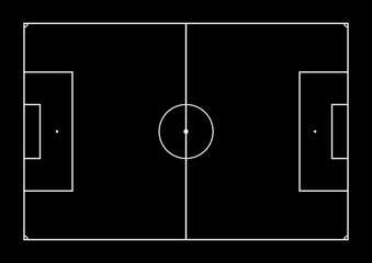 Football pitch - sport - black and white - overhead/birds eye view