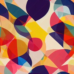 Fototapeta premium Various Hand drawn Shapes and Doodle objects. Set of three Colorful Abstract contemporary modern trendy 2d illustrated Seamless patterns. Wallpapers. Perfect for textile prints