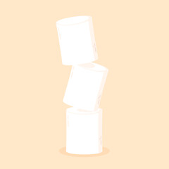 Marshmallow cartoon vector. Marshmallow logo design. Marshmallow icon.