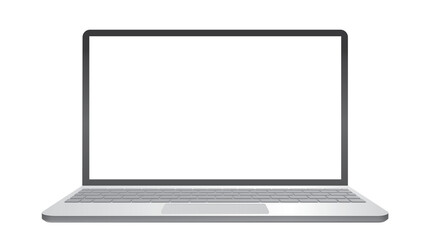 realistic laptop mockup with blank screen, front view