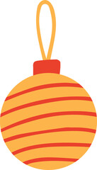Orange Christmas ball decor vector illustration