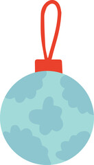 Vector Christmas ball in blue color vector clipart