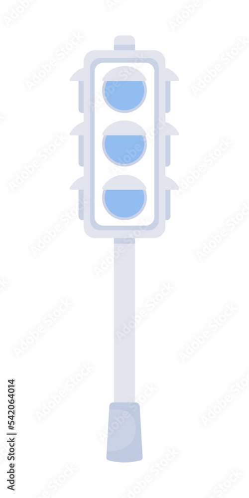 Poster traffic lights semi flat color vector object. editable element. full sized item on white. regulation
