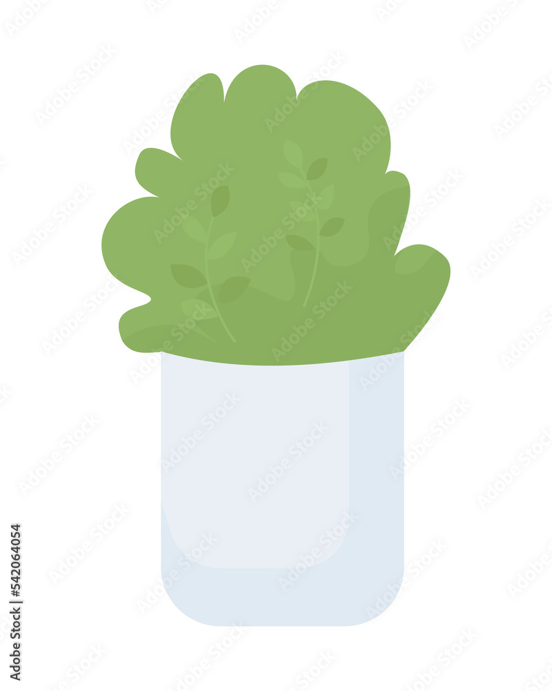 Poster small potted bush semi flat color vector object. editable element. full sized item on white. urban g