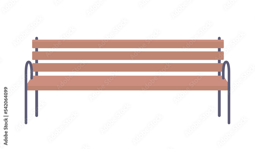 Poster park bench semi flat color vector object. editable element. full sized item on white. comfortable se