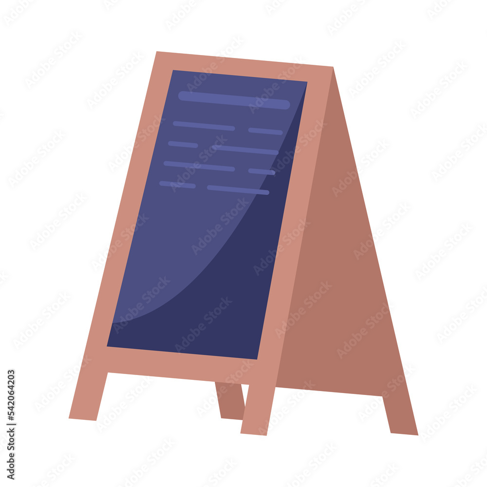 Poster black cafe board semi flat color vector object. editable element. full sized item on white. informat