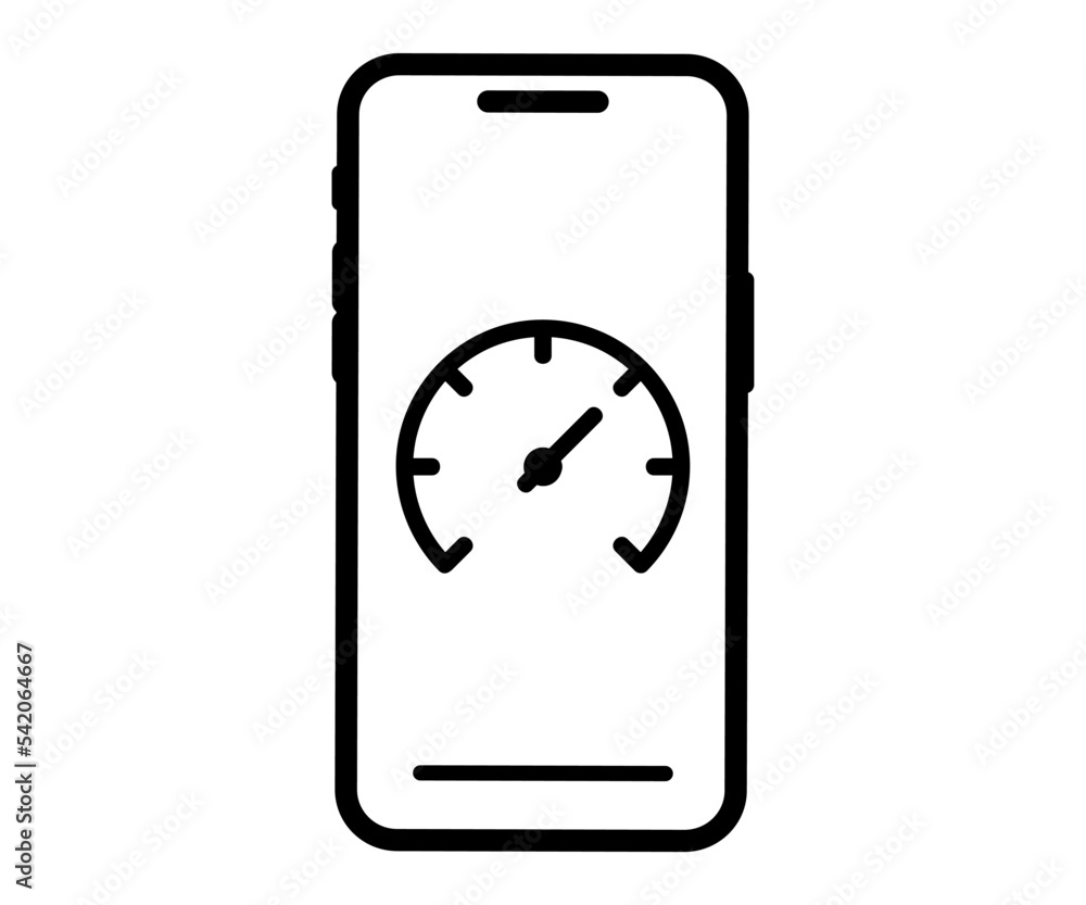 Aufkleber internet speed test in smartphone icon. 5g wireless network technology. concept of wireless high spe