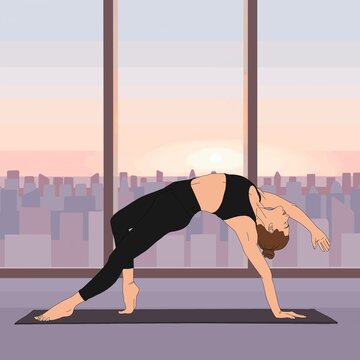 Linda Mulher Yogi Fit Pratica Yoga Asana Camatkarasana - Wild
