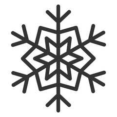 One snowflake - icon, illustration on white background, outline style