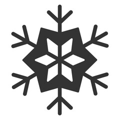 One snowflake - icon, illustration on white background, glyph style