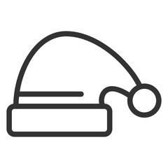 Santa hat - icon, illustration on white background, outline style