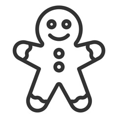 Gingerbread man - icon, illustration on white background, outline style