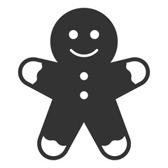 Gingerbread man - icon, illustration on white background, glyph style