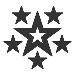 Big star and stars around - icon, illustration on white background, glyph style
