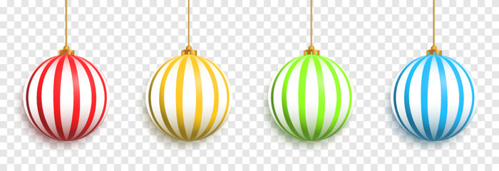 Vector set of toys for the Christmas tree png. Ball on the christmas tree png, multicolored balls. Christmas decoration.