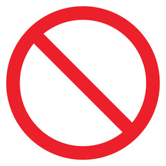 Forbidden sign NO symbol vector illustration,ban warning icon.