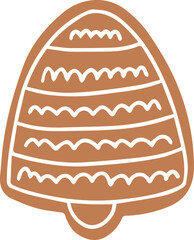 Vector ginger cookie bell shape illustration