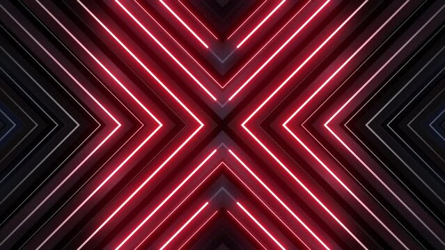 4k Red Neon Glowing Blocks Loop