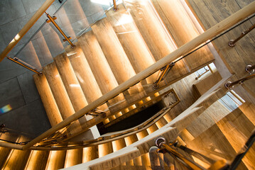 Stairway lights bulb for illumination as safety protection wooden stairs architecture interior design of contemporary,