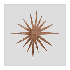 Abstract bronze star for decoration design. Vector graphic illustration.