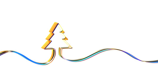 christmas tree 3d abstract shape design