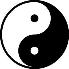 Yin yang symbol. Harmony sign in png. Balance illustration. Yin and yang icon on transparent background - obrazy, fototapety, plakaty