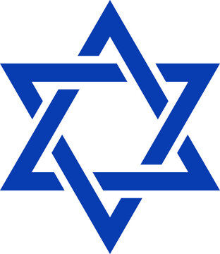 Star of David. Israel flag in png. Blue star of David on transparent background. Israel flag in blue