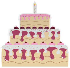 Festive cake, cut out of paper