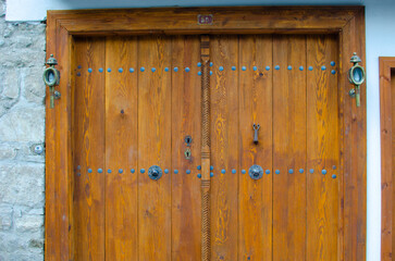 old door and doorknob in the street