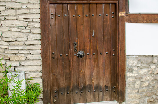 old door and doorknob in the street