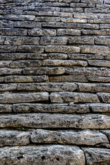 Background texture of dry stone roof in Italy