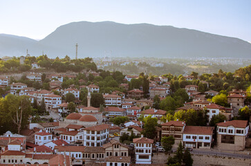 Naklejka premium roof and city view