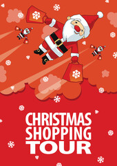 Christmas shopping tour announcing poster design 