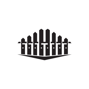 fence icon logo vector design template