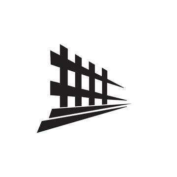 fence icon logo vector design template