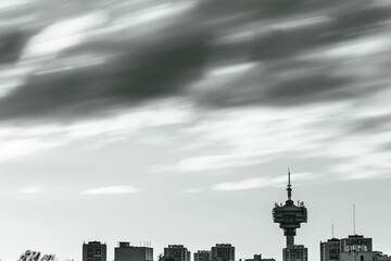 Les Lilas- Romainville TDF radio and TV broadcast tower dominating the Paris Est skyline