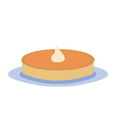 orange pumpkin pie on a plate
