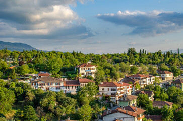 Fototapeta na wymiar Safranbolu houses and roofs Turkey .