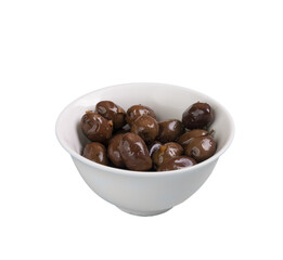 black olives in a white bowl