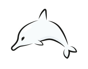 Delfin ilustracja - obrazy, fototapety, plakaty